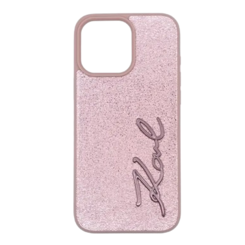 Karl Lagerfeld Silicone Metal Script Logo Case for iPhone 16 ProMax