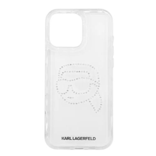 Karl Lagerfeld IML Hard Case with Rhinestones Karl Logo for iPhone 16 Pro Max