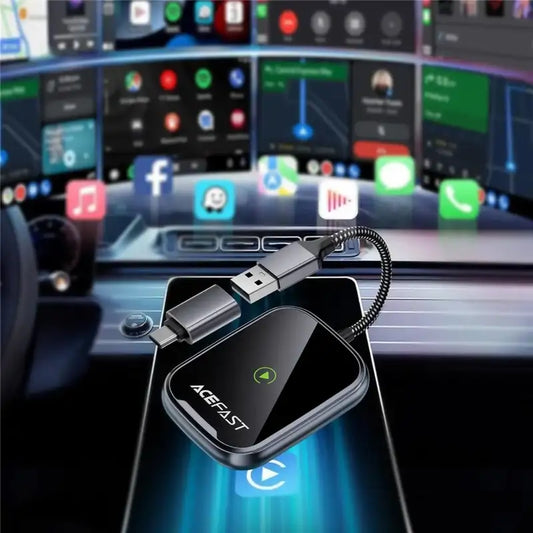ACEFAST QC1 USB-A and Type-C Wireless Carplay and Android Auto