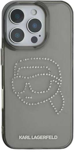 Karl Lagerfeld IML Hard Case with Rhinestones Karl Logo for iPhone 16 Pro Max