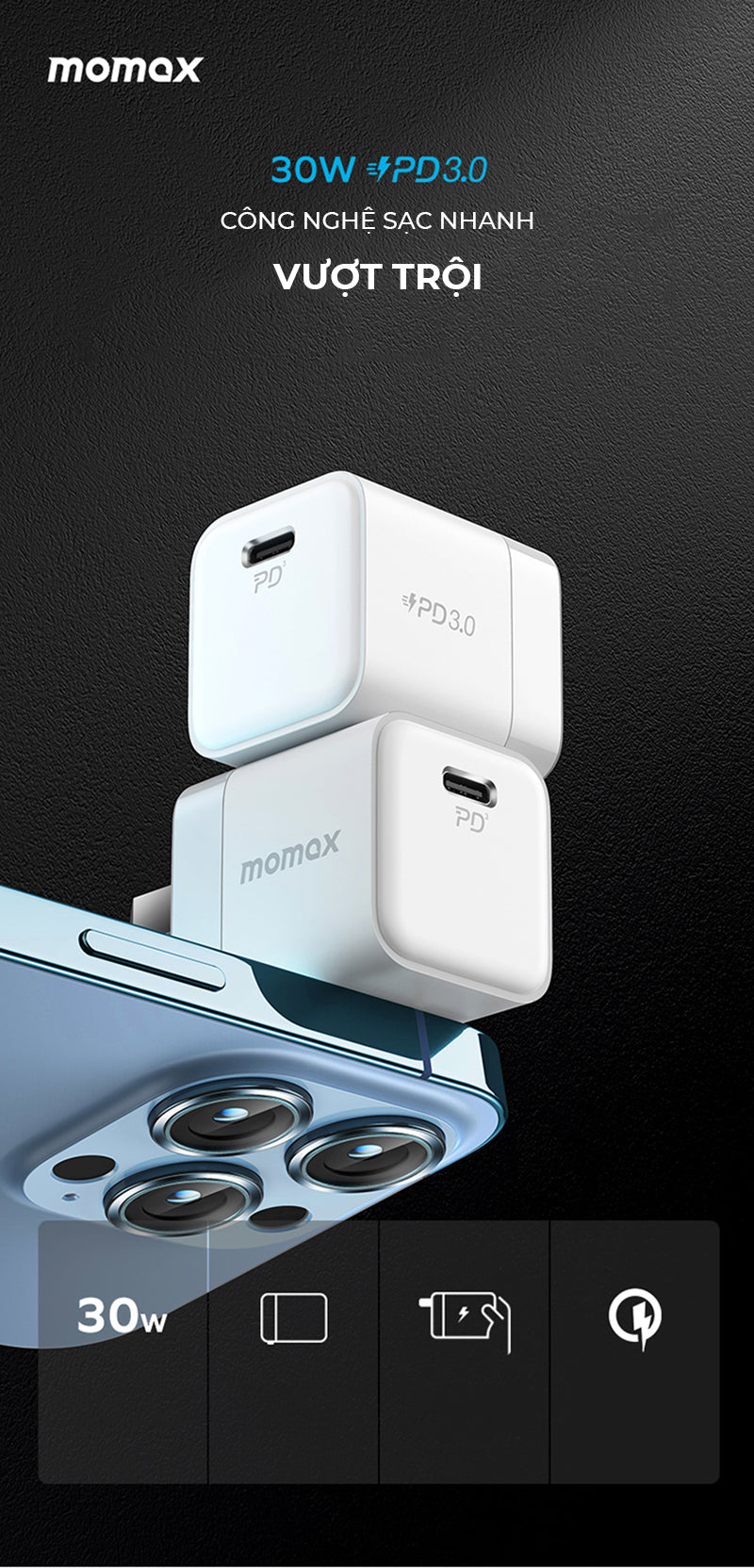 Momax 30W Gan Fast Charger