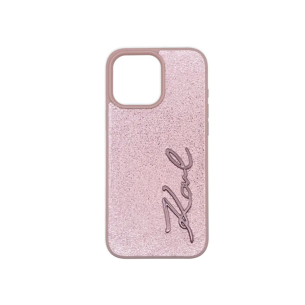 Karl Lagerfeld Silicone Metal Script Logo Case for iPhone 16 ProMax