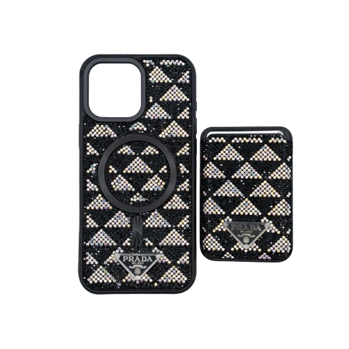 PRADA iPhone Case with Magsafe Card Holder For 16 Pro Max