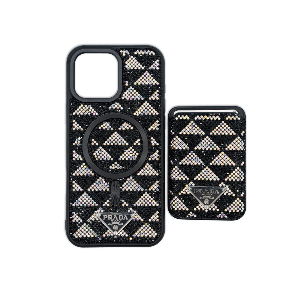PRADA iPhone Case with Magsafe Card Holder For 16 Pro Max