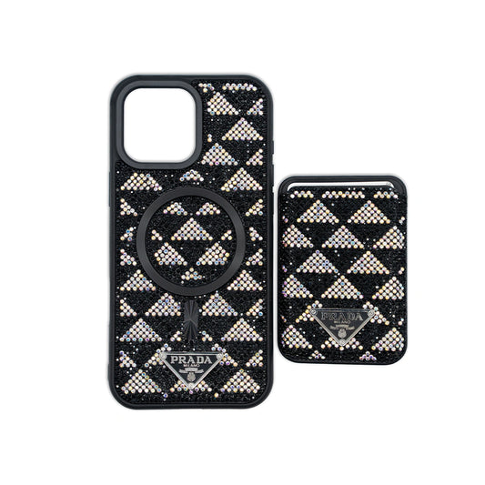 PRADA iPhone Case with Magsafe Card Holder For 16 Pro Max