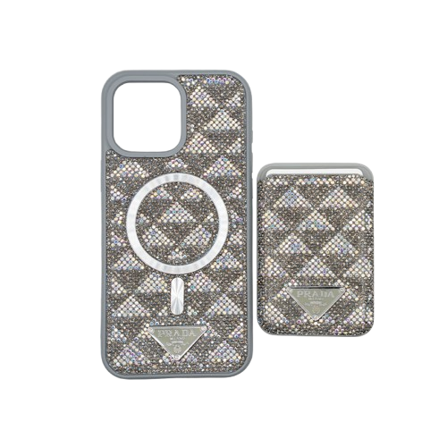 PRADA iPhone Case with Magsafe Card Holder For 16 Pro Max