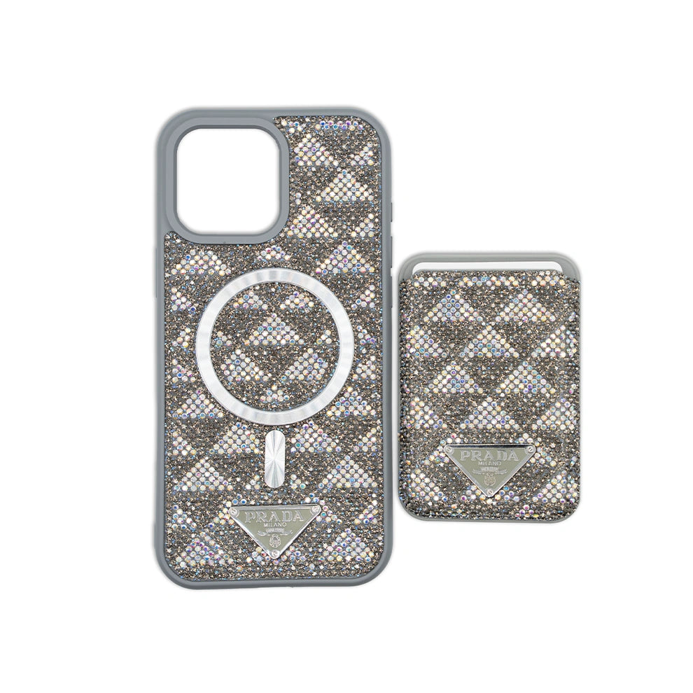PRADA iPhone Case with Magsafe Card Holder For 16 Pro Max