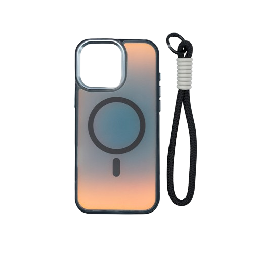 Blu wolf clear case with frame and hand strap / magsafe for iphone