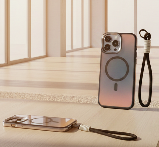 Blu wolf clear case with frame and hand strap / magsafe for iphone
