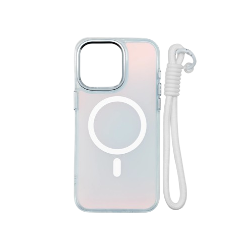 Blu wolf clear case with frame and hand strap / magsafe for iphone