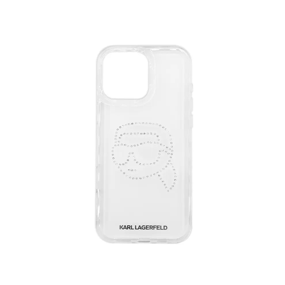 Karl Lagerfeld IML Hard Case with Rhinestones Karl Logo for iPhone 16 Pro Max