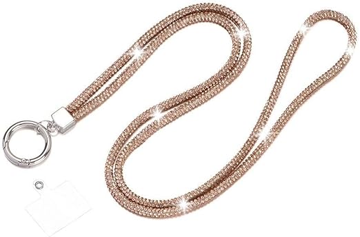 Bling Phone Lanyard Crossbody Shoulder Strap Diamond Rhinestone Chain for Phones and Bags