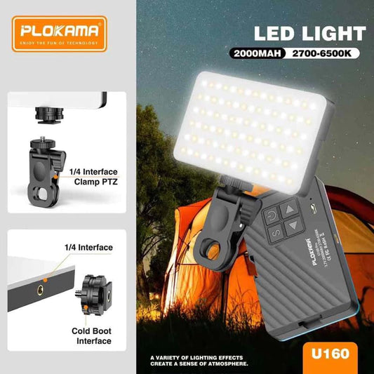 PLOKAMA Led Lighting - 360 Degree Rotating - Strong 3 Colors - 2700K TO 6500K - Black