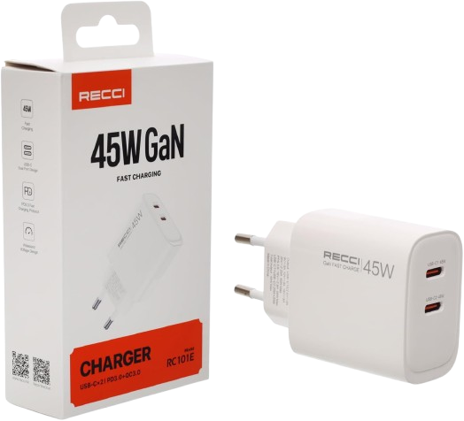 Recci charger 45W 2 type-C Port For iphone 17