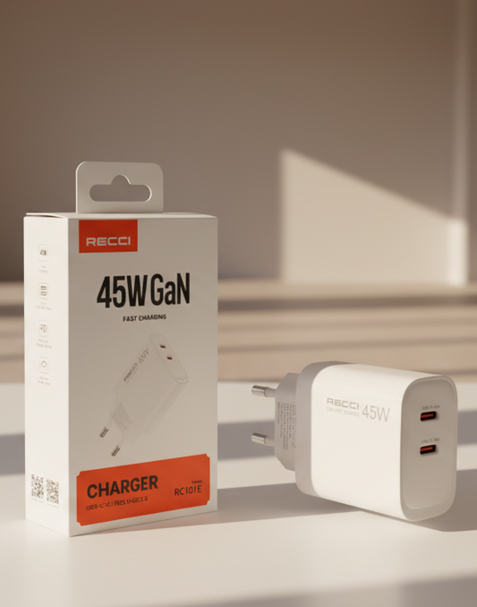 Recci charger 45W 2 type-C Port For iphone 17