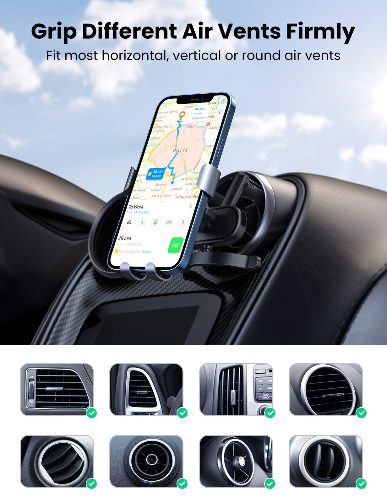 UGreen Air Vent Gravity Phone Holder