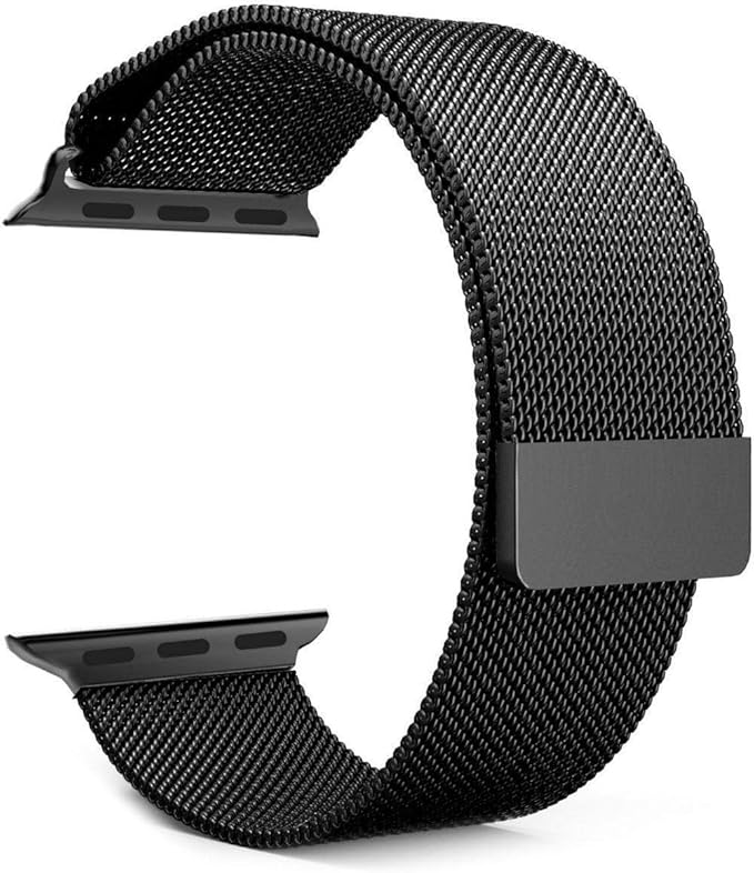 Magnetic Milanese Loop Stainless Steel Metal Strap Watch Bands For Apple Watch 38/40/41 MM Black