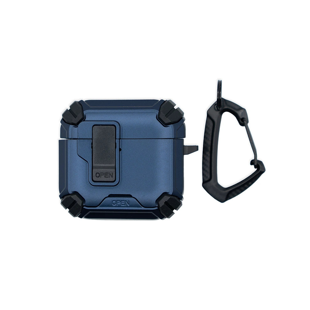 AirPods Pro 2 and Airpods 3 Case with Locking Cover and Keychain Hook, Double Layer Dustproof Shockproof Heavy Duty Case