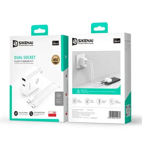 Sikenai 45W to ports with cable USB-C to USB-C