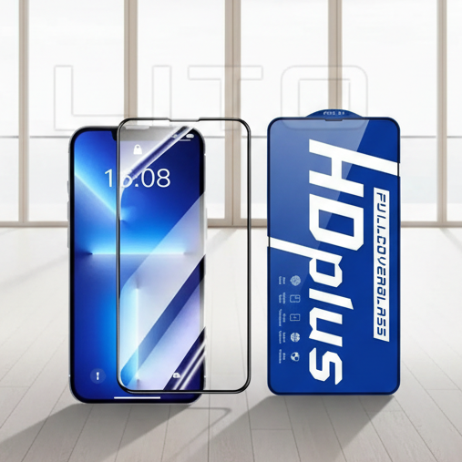 Iphone Screen lito Dustproof Full Coverage Full Glue Premium Strongest Edges Tempered Glass Screen Protector 9H Hardness