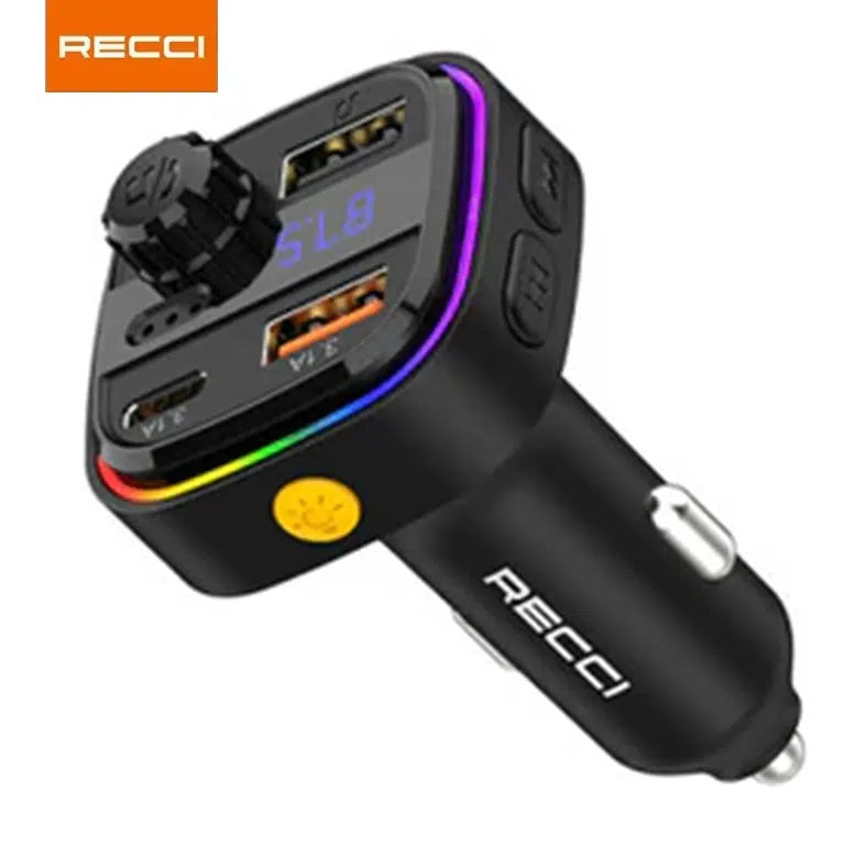 Recci Multifunctional Car Charger, 15 + 15 Watt RQ08