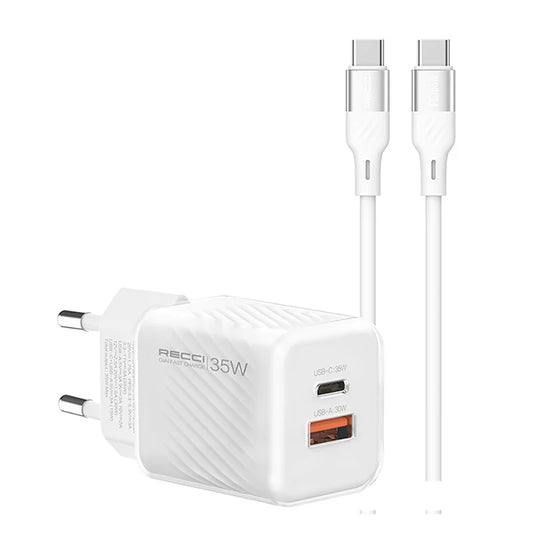 Recci Wall Charger 35W Gan With Cable type C to C