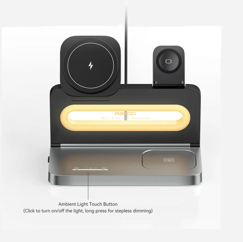 Recci 4 in 1 Wireless Charging 15W Ambient Light RCW-49