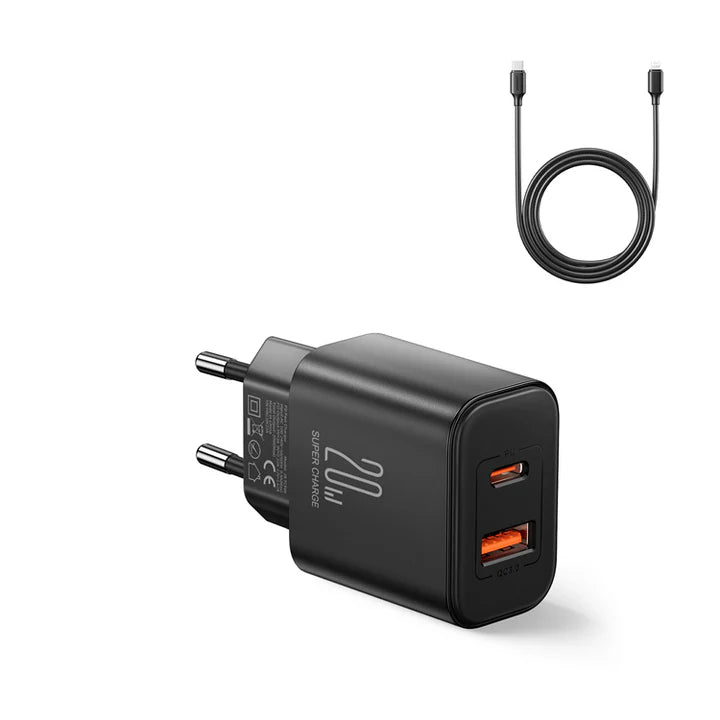 Joyroom 20W Charger 2 Port with Cable C to Lightning L-QP2011