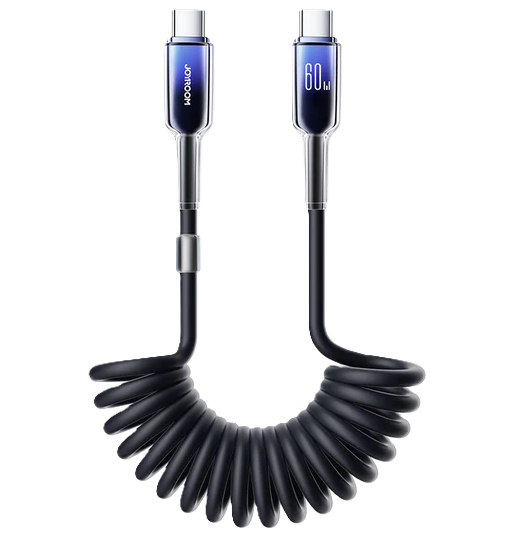 JOYROOM S-A43 Coiled Fast Charging Cable Type-C to Type-C 60W