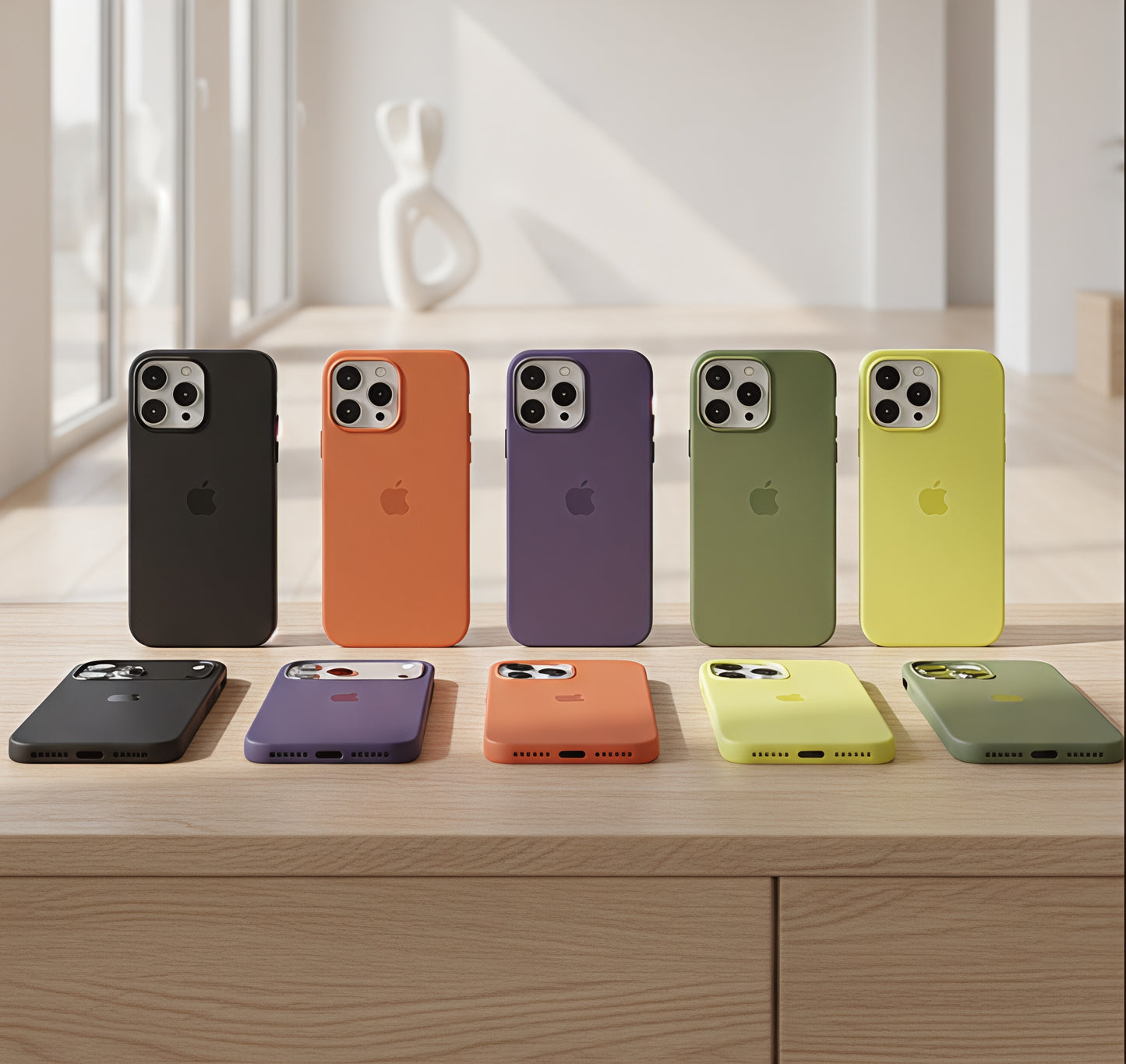 Silicone Apple Logo Case for iPhone