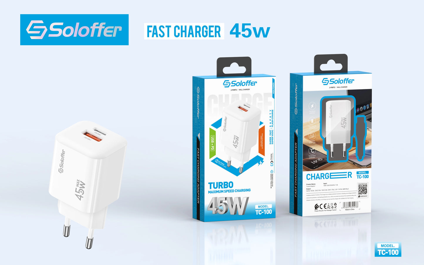 SOLOFFER TC-100 HOME CHARGER 45w