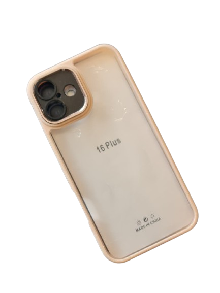 Transparent Case With Purple Frame For Iphone 16 Plus