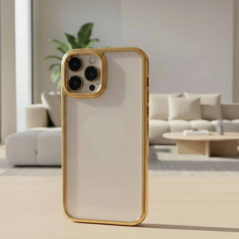 Transparent Case With Purple Frame For Iphone 16 Plus
