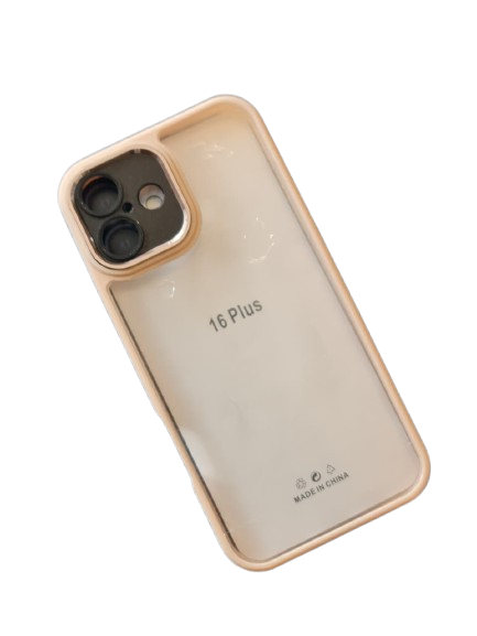 Transparent Case With Purple Frame For Iphone 16 Plus