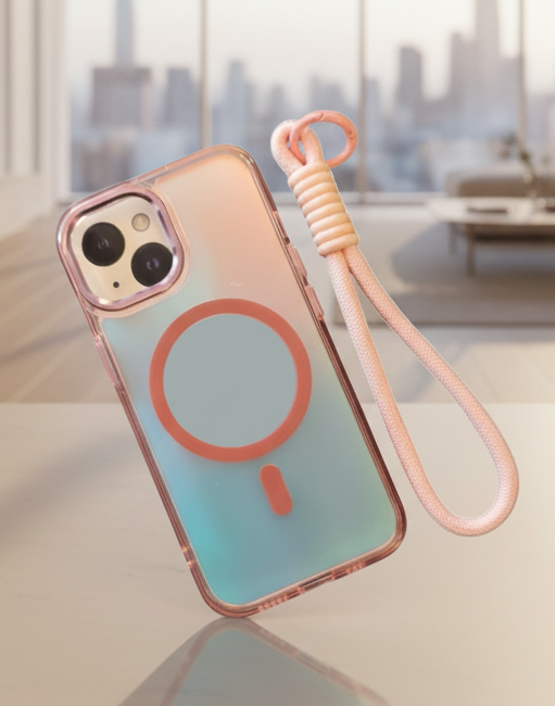 Reflective Case With Laynyard For Iphone 15
