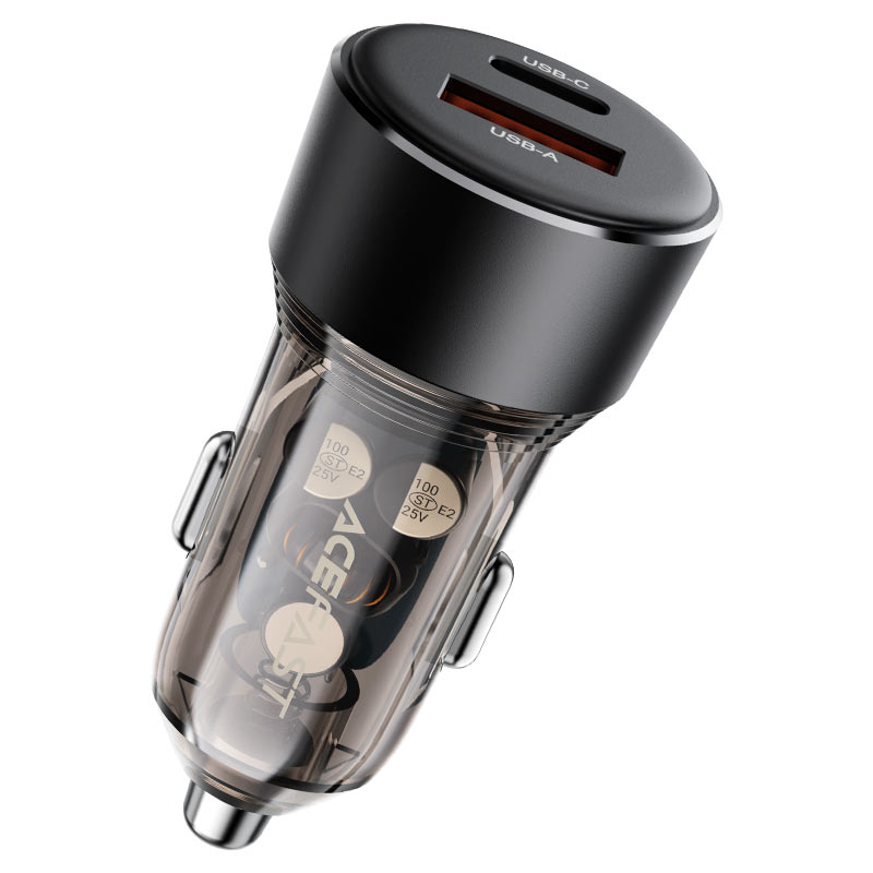 Fast Charge Car Charger B12 60W (1xUSB-C + 1xUSB-A)