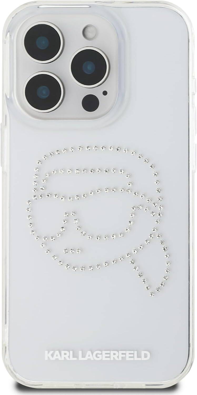 Karl Lagerfeld IML Hard Case with Rhinestones Karl Logo for iPhone 16 Pro Max