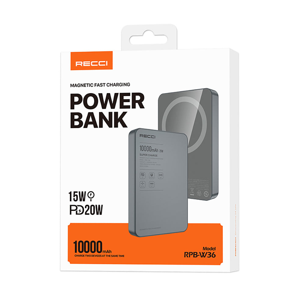 Recci Magnetic Power Bank 10000 mAh 15W RPB-W36