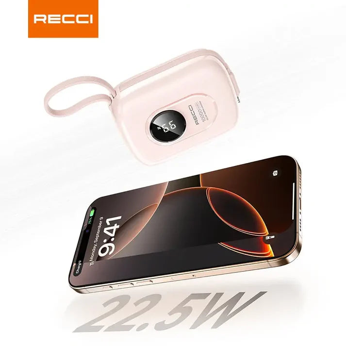 Recci RPB-P79 10000mAh Power Bank with Built-in Cables